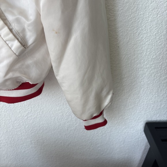 RARE Vtg 80s San Francisco 49ers STARTER Jacket L White Satin NFL Pro Line Mens - Picture 8 of 16